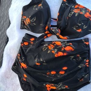 Women's Retro Floral High Waisted